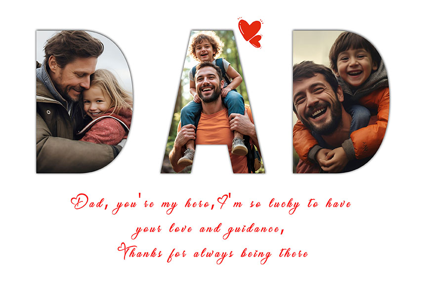 Happy Father's Day Design Collage Frame Free PSD 04