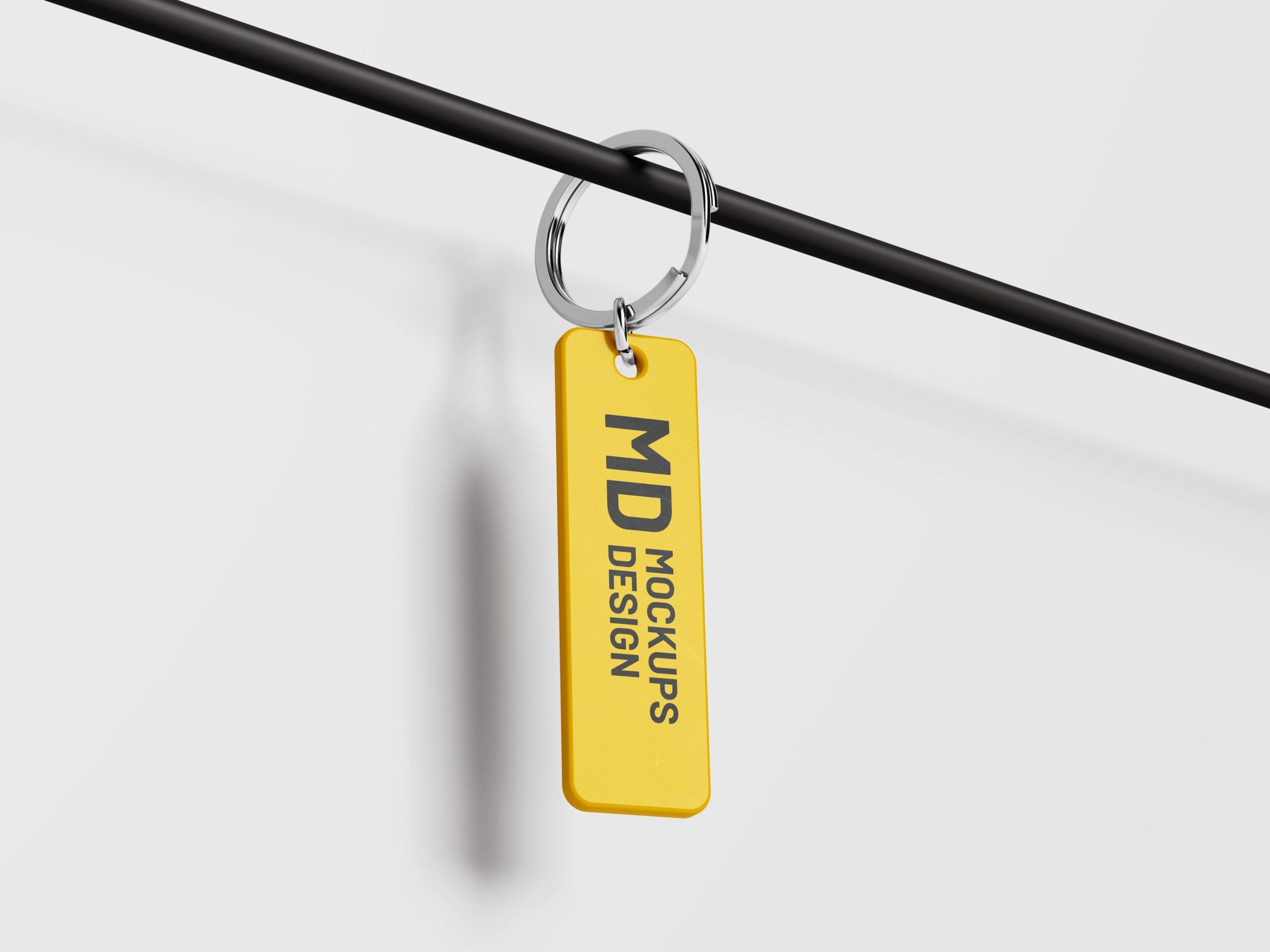Free Rectangle Keychain Set PSD Mockup