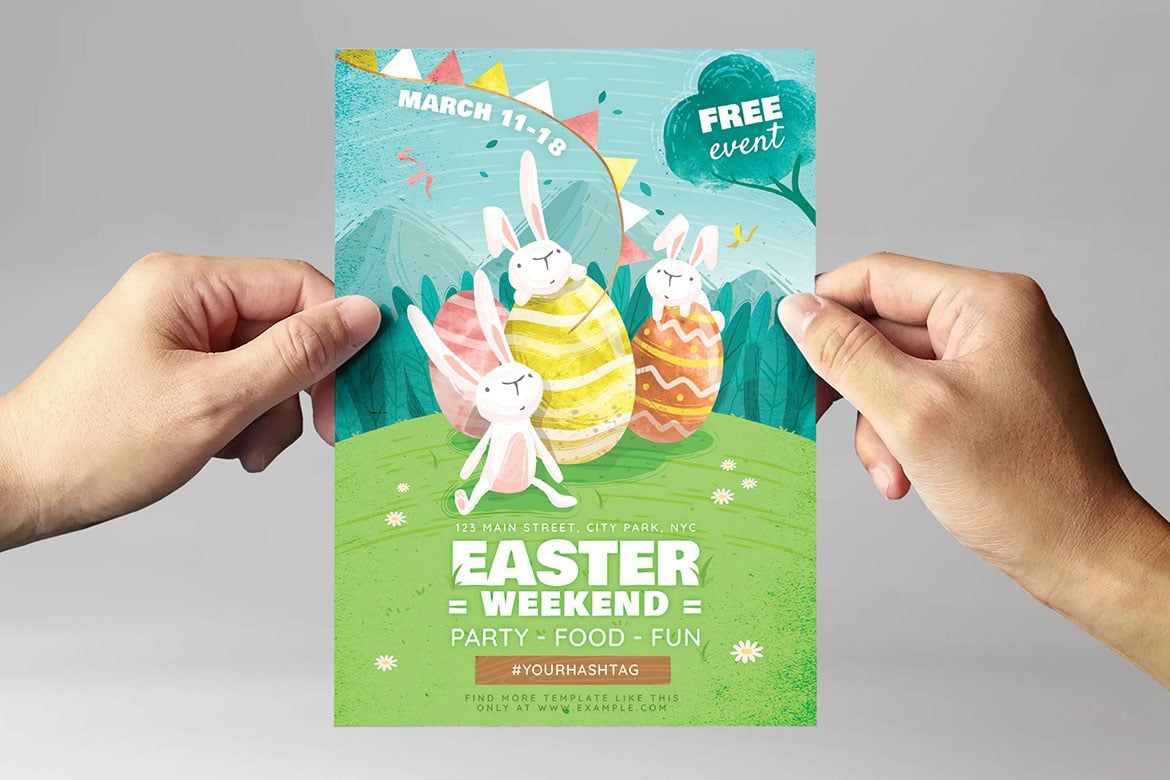 Easter Weekend Flyer PSD Templates 