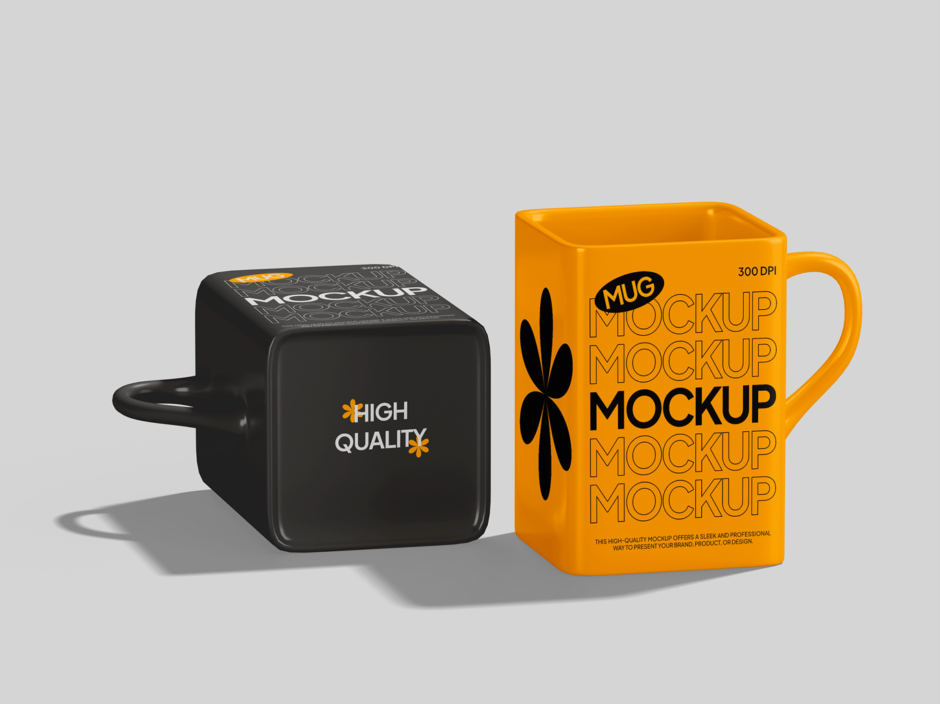 Modern Square Mug Mockup PSD Free Download