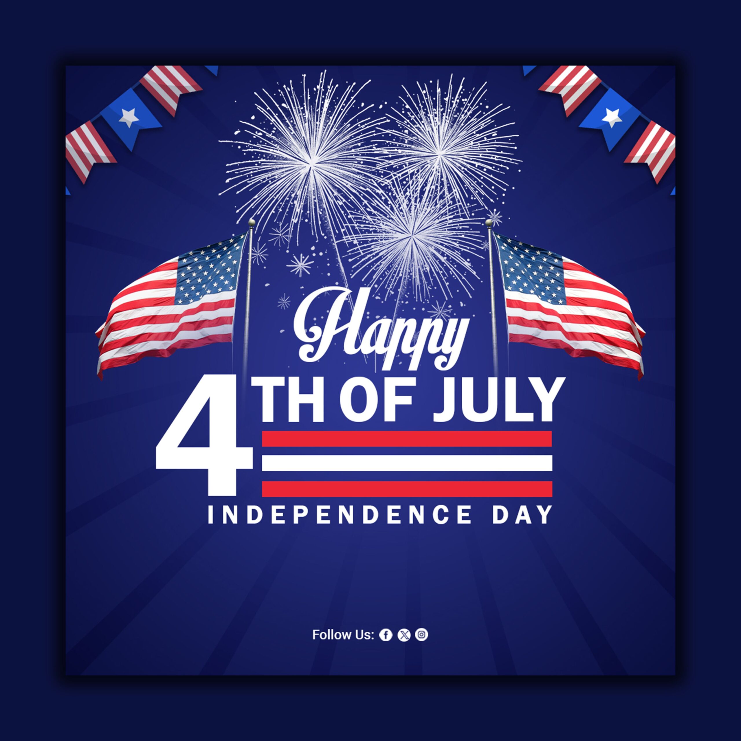 4th of July Independence Day Poster PSD – Free USA Celebration