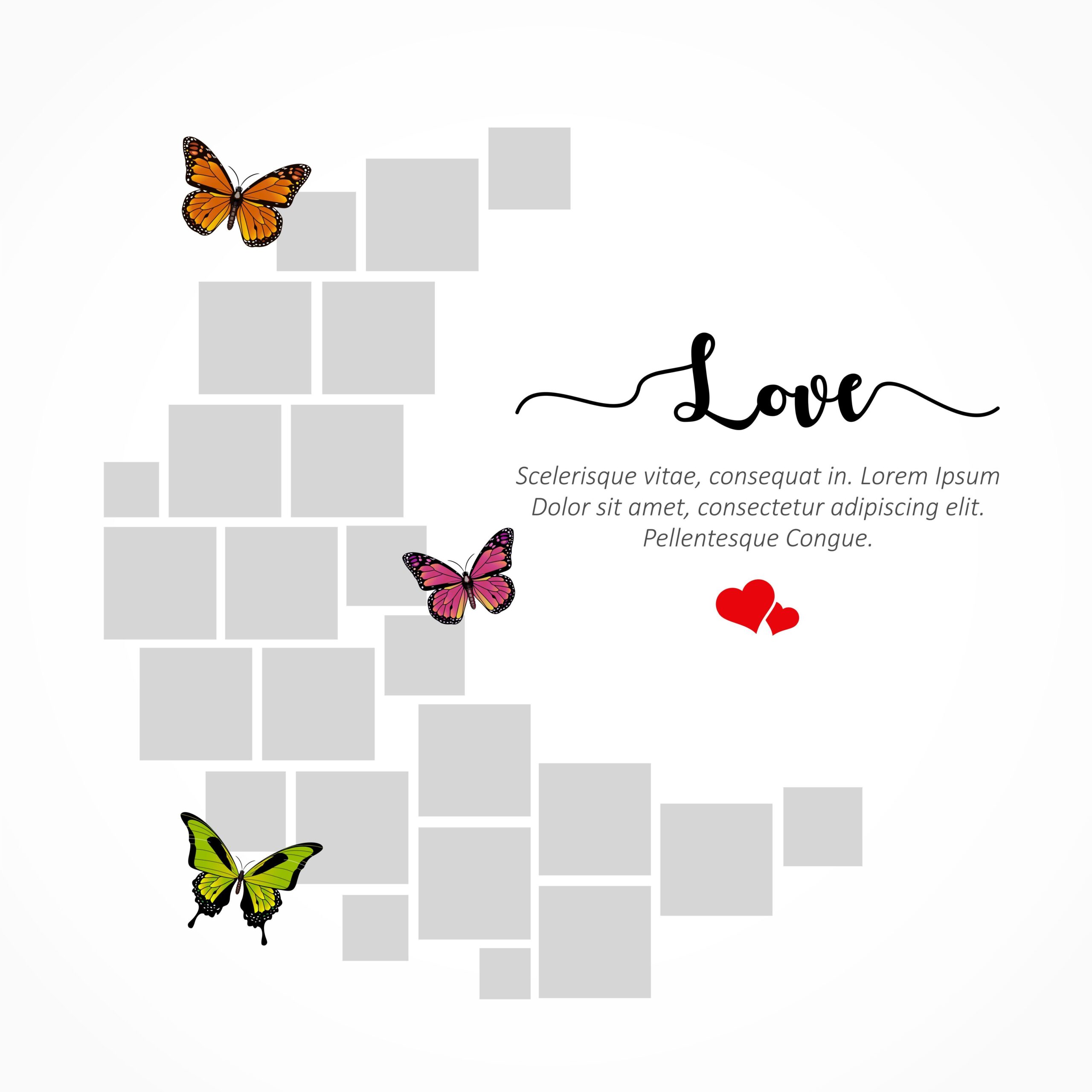 Beautiful Moon Shape Photo Collage Frame Free PSD