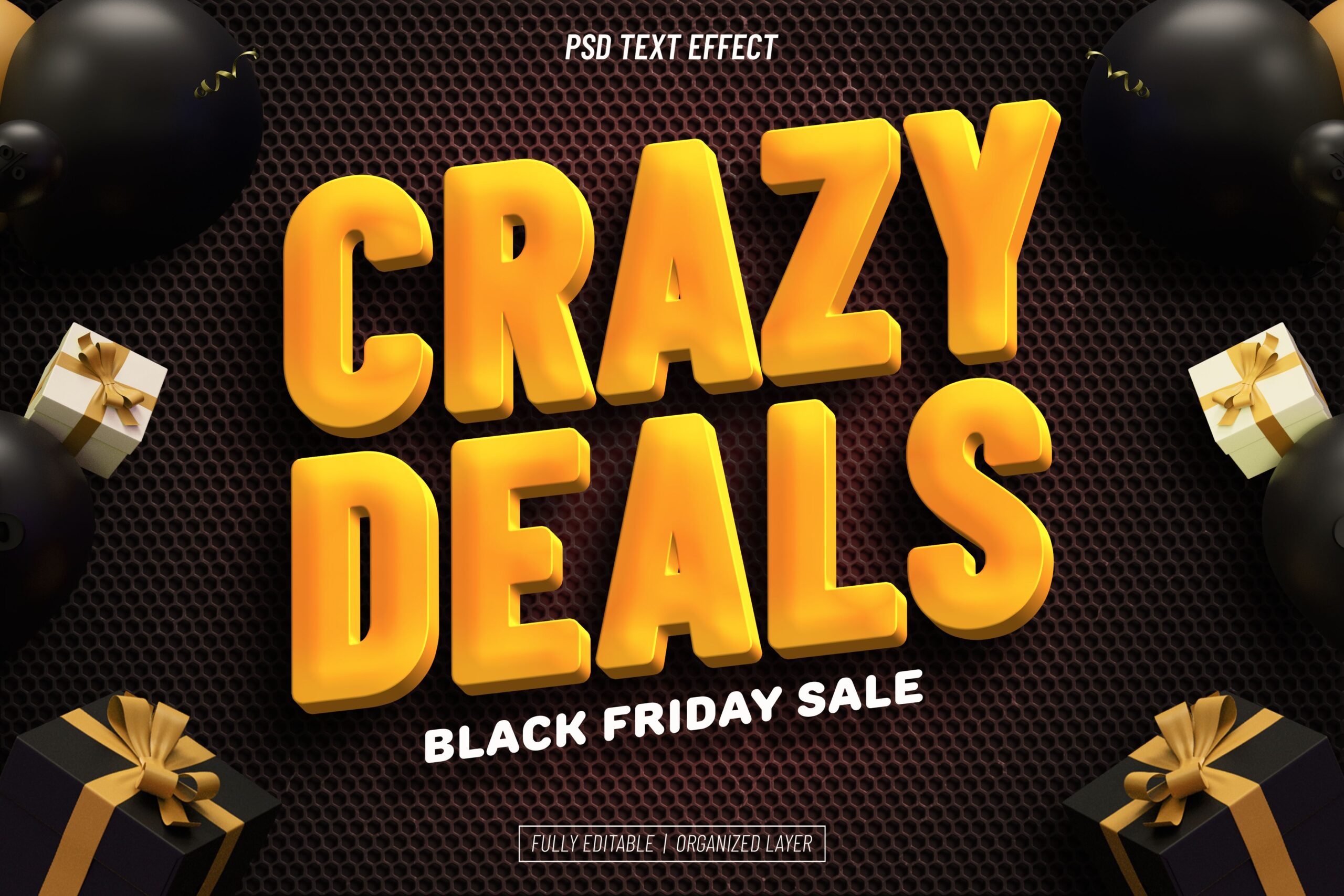 Black Friday Crazy Deals Editable Text Effect