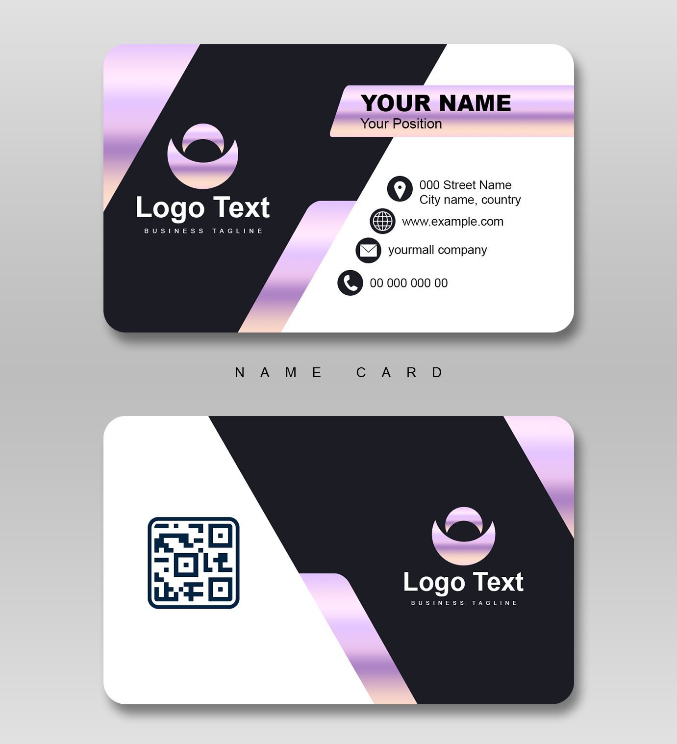 Business Card in Neon Pink Free PSD Mockup