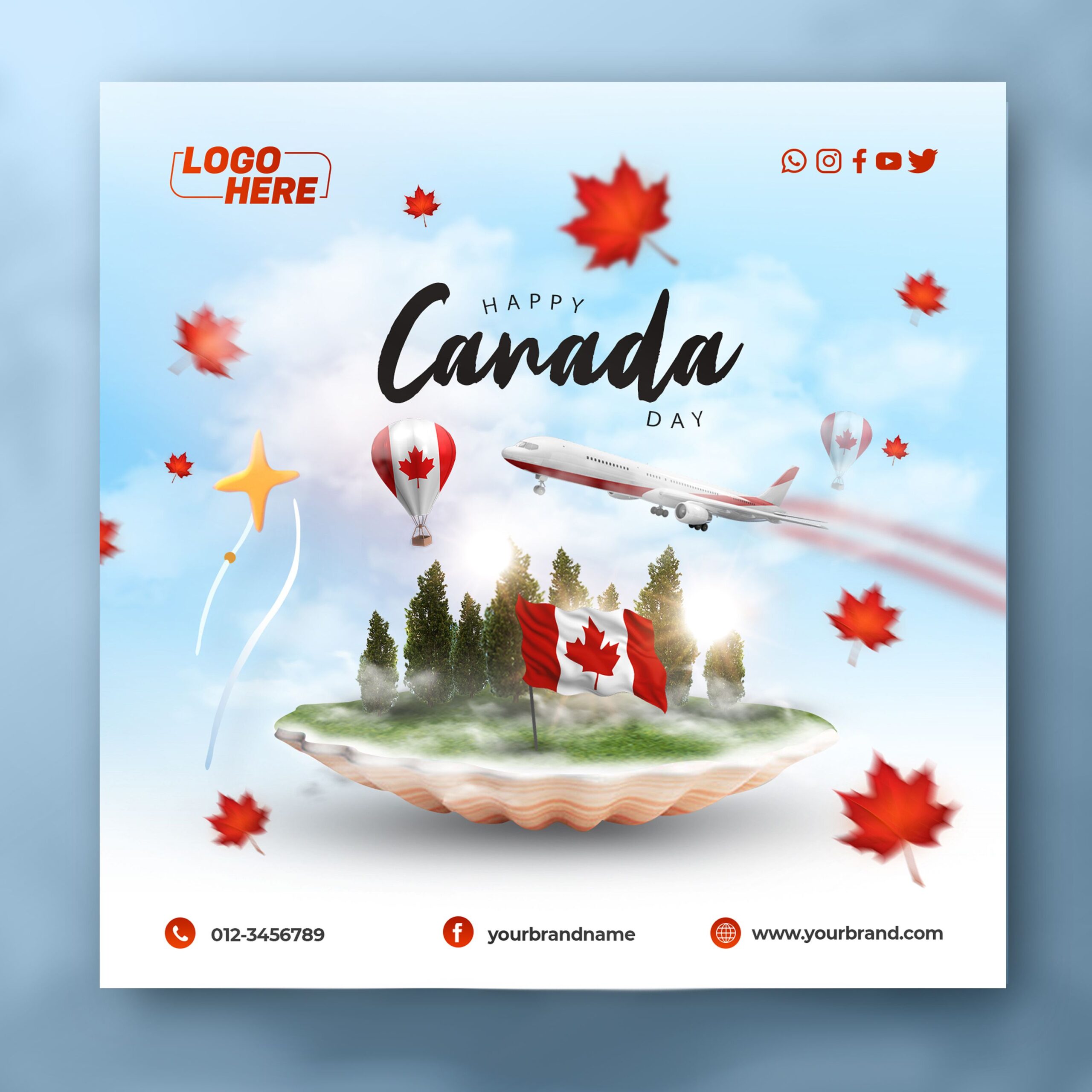Canada Day Celebration Banner PSD – Free Editable Template