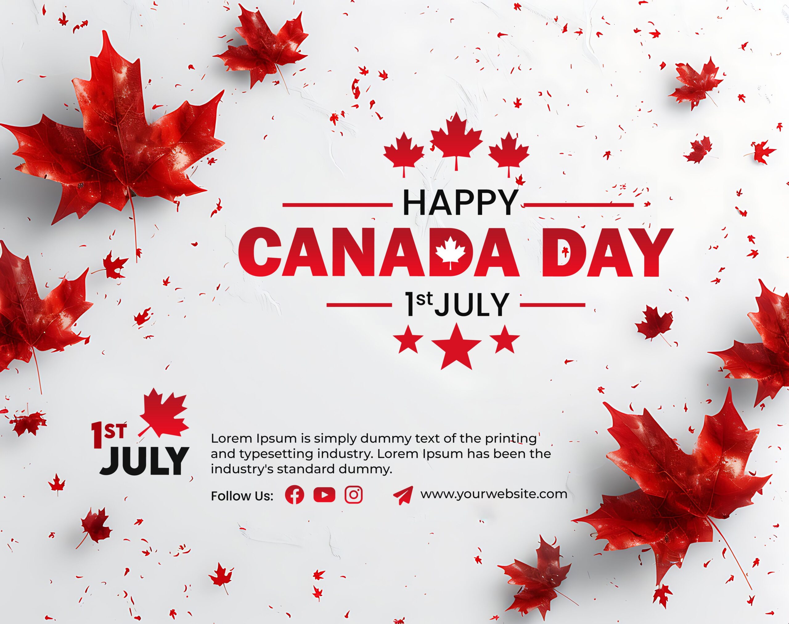 Canada Independence Day Flyer PSD for July 1st Celebrations