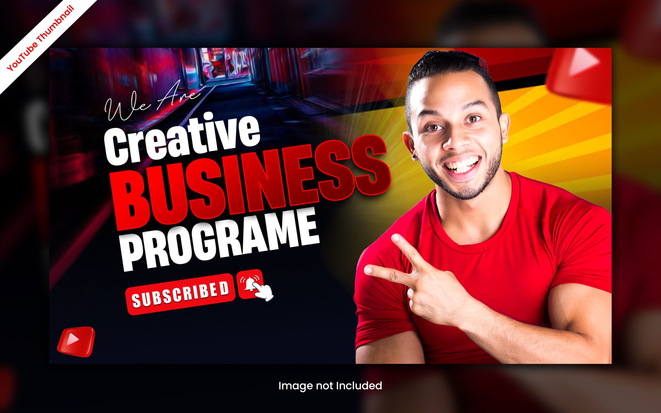 Creative Business Program YouTube Thumbnail Free Template