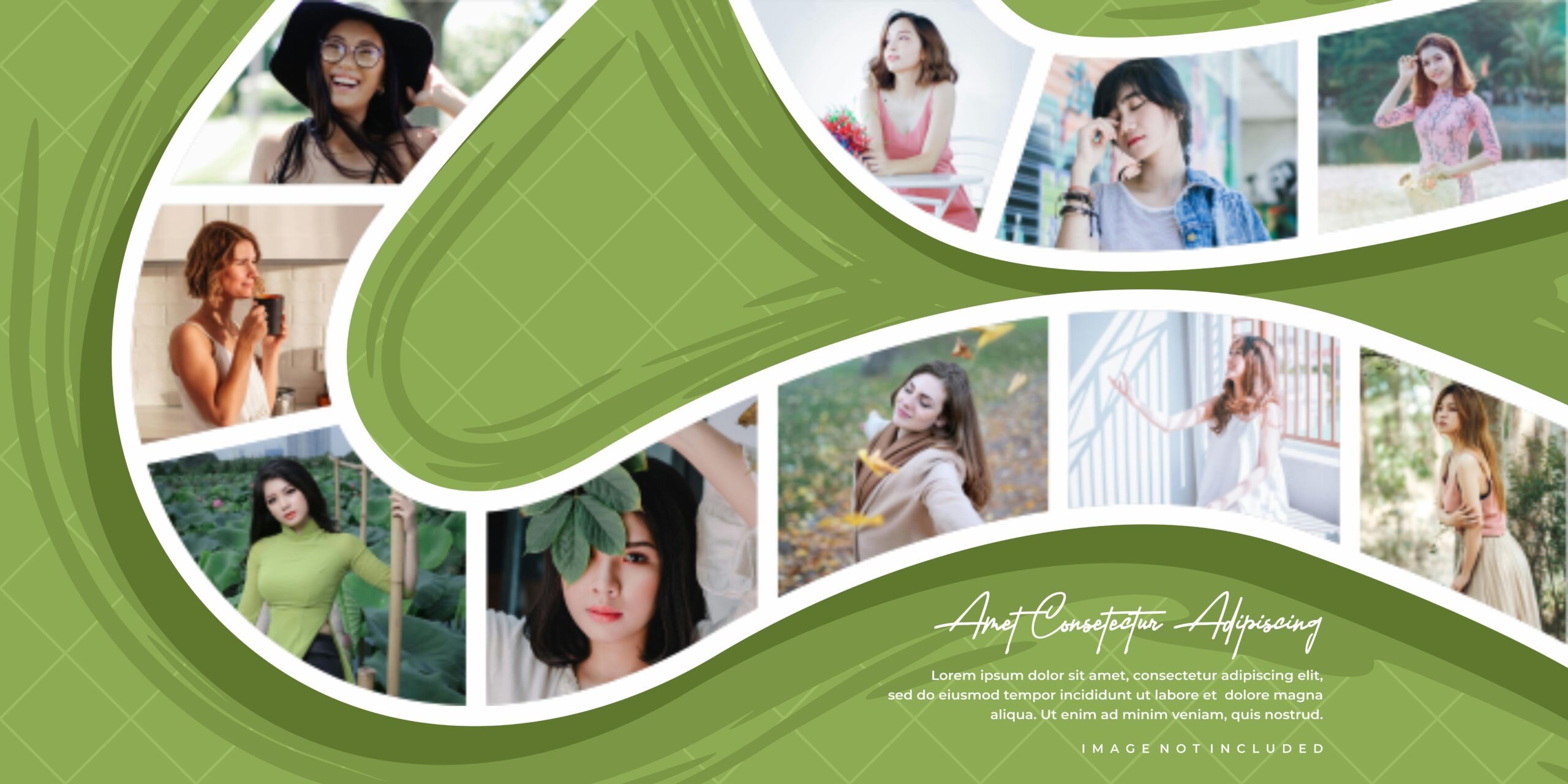 Elegant Four-Panel Collage Frame Mockup in Artistic Setup