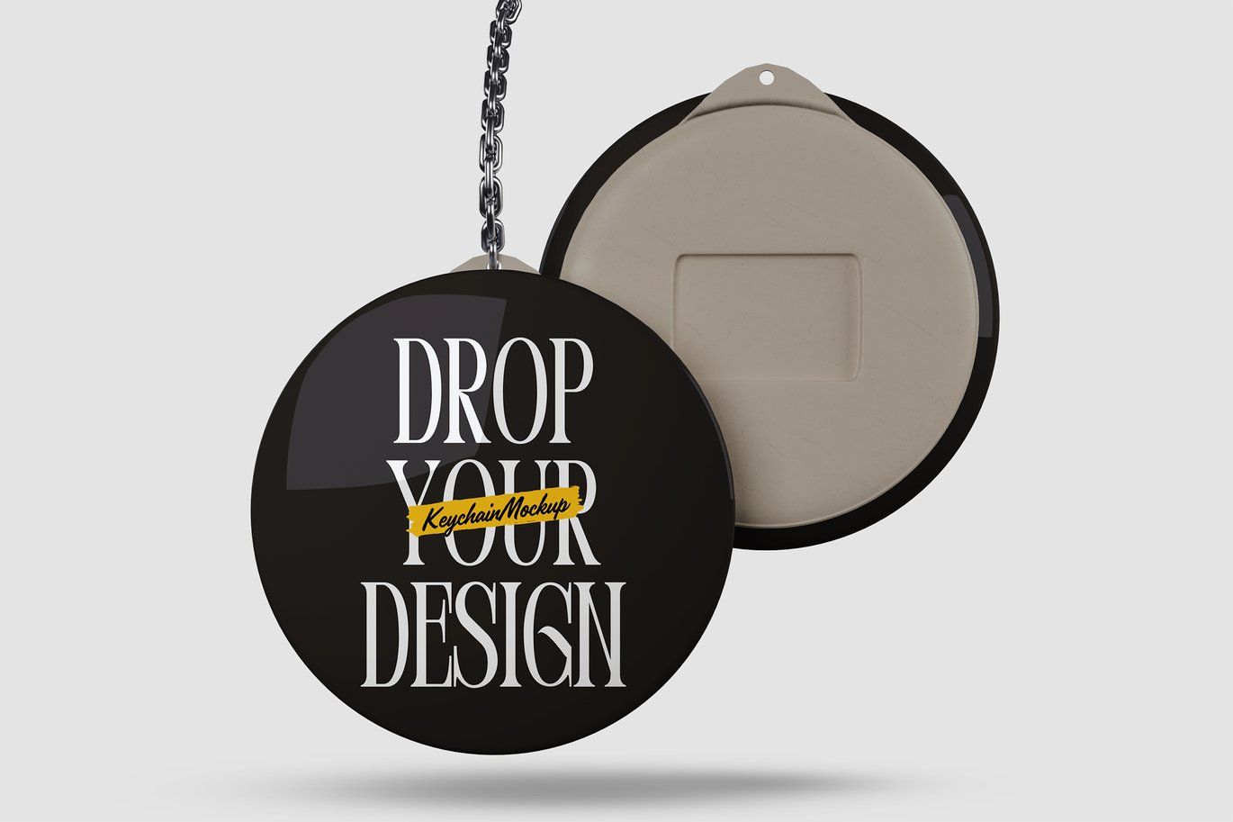 Free Circle Keychain Set - PSD Mockup