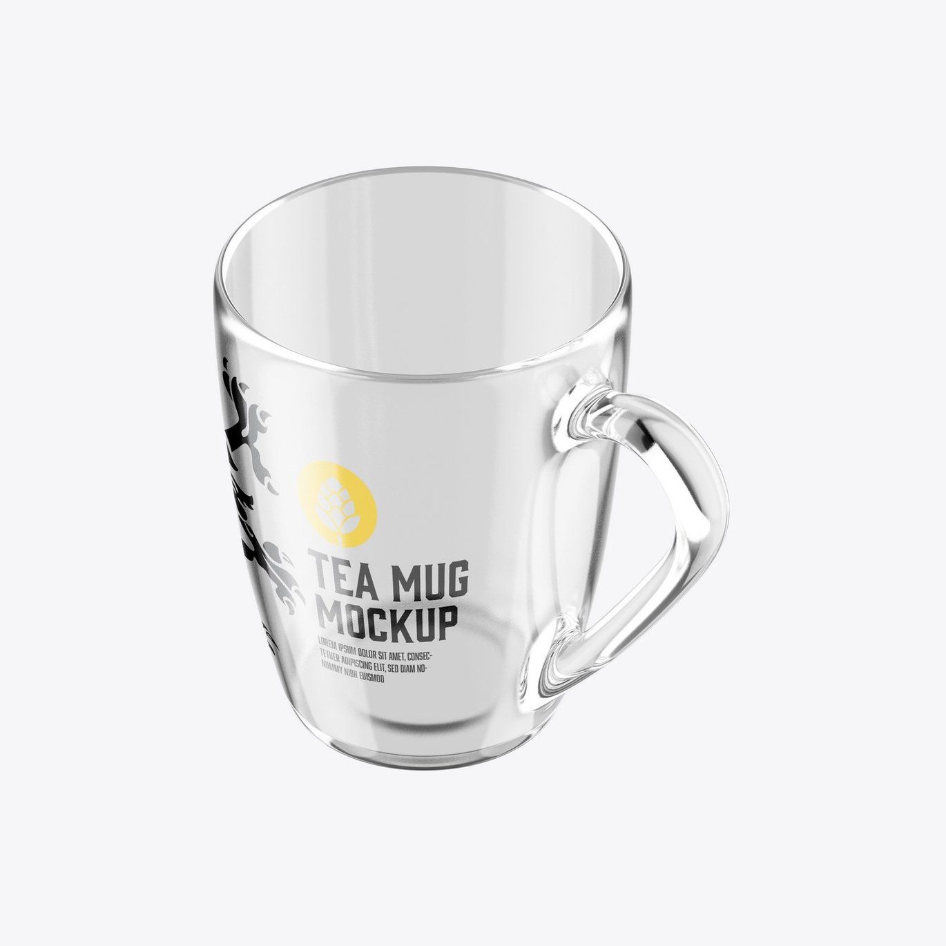Free Classic clear glass mug PSD Mockup Download