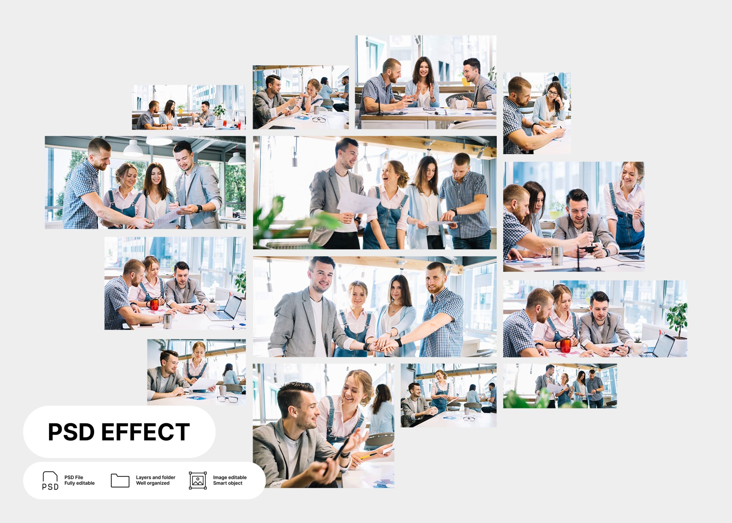 Free Editable 15 Square Photo Collage PSD Template