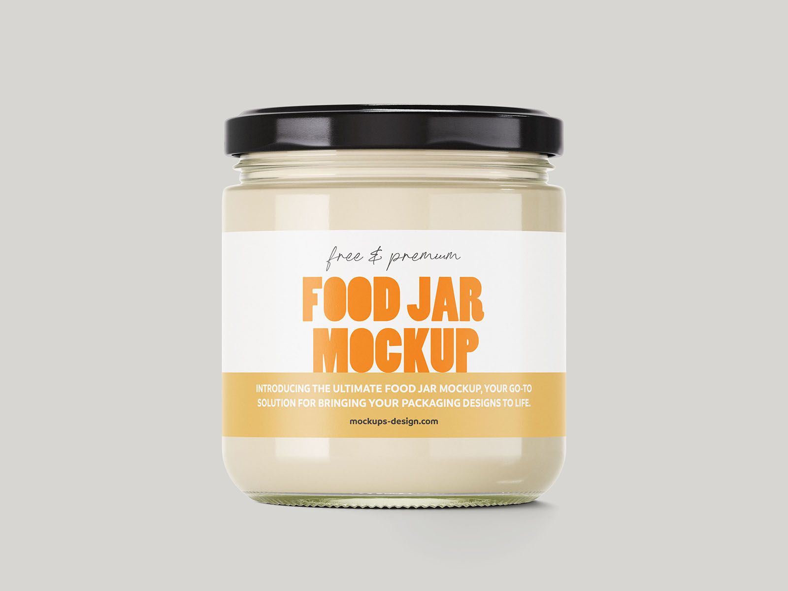 Free Glass Food Jar PSD Mockup
