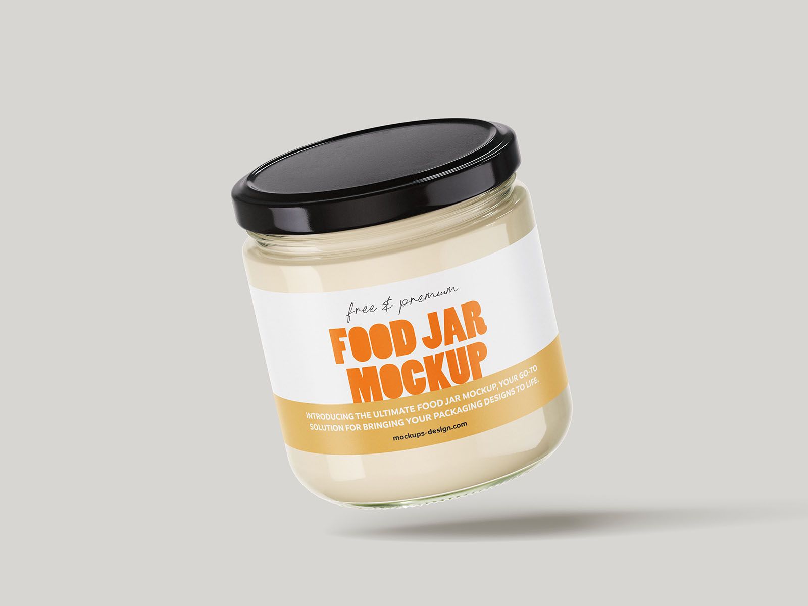 Free Glass Food Jar PSD Mockup
