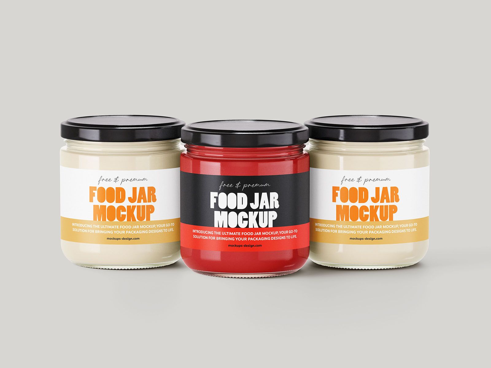 Free Glass Food Jar PSD Mockup