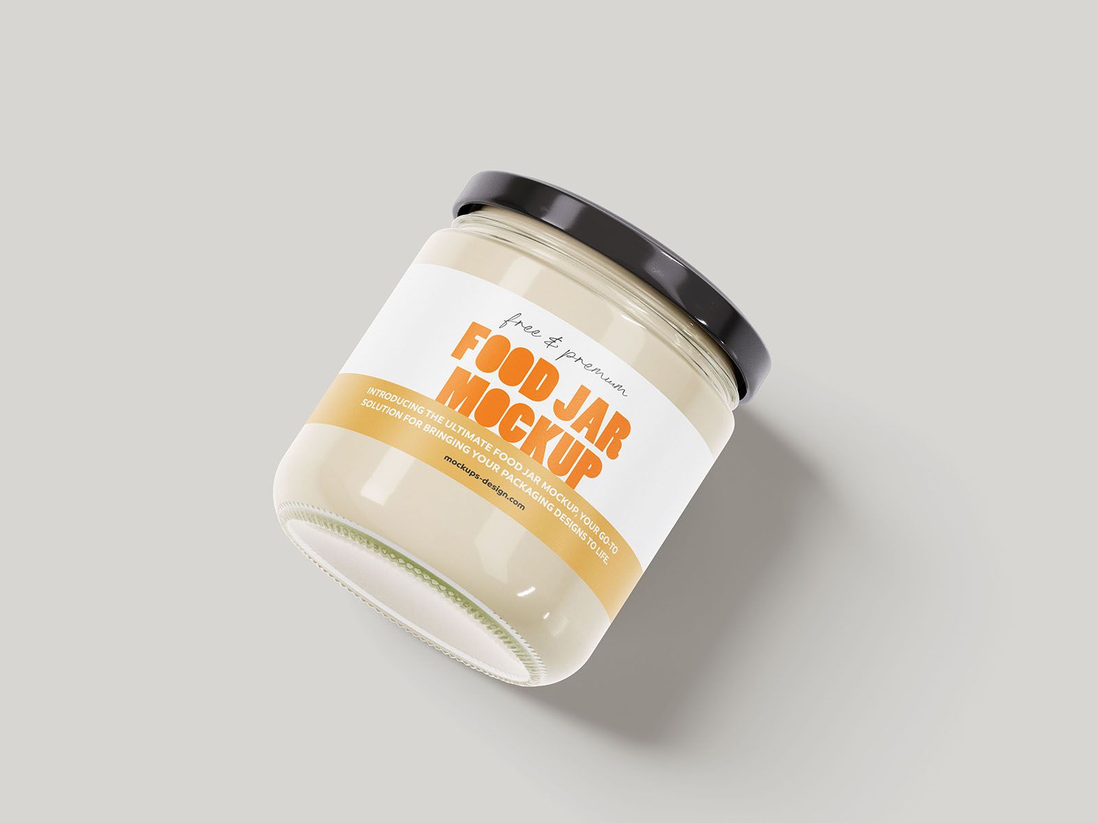 Free Glass Food Jar PSD Mockup