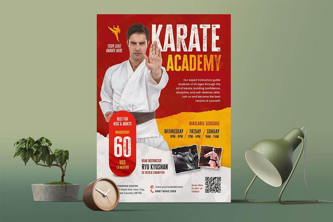 Free Karate Academy Leaflet Flyer PSD TemplateFree Karate Academy Leaflet Flyer PSD TemplateFree Karate Academy Leaflet Flyer PSD Template