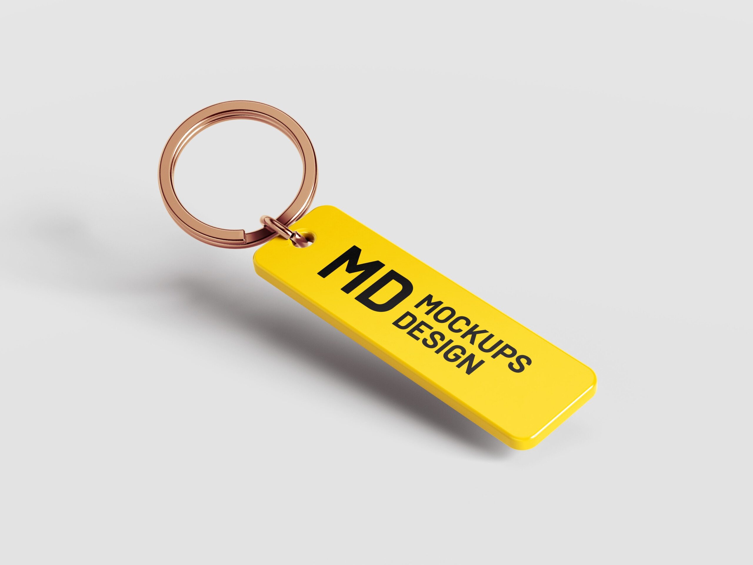 Free Rectangle Keychain Set PSD Mockup