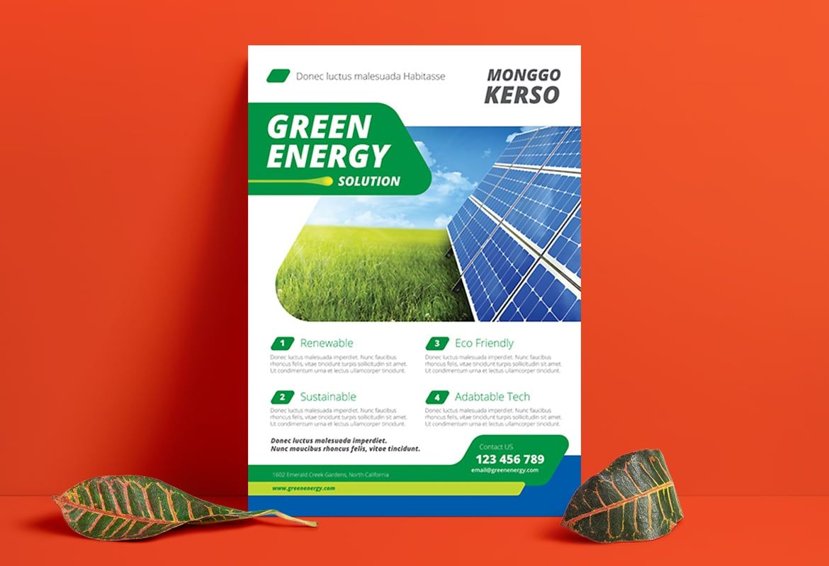 Green Energy Solution Editable Design Free Template