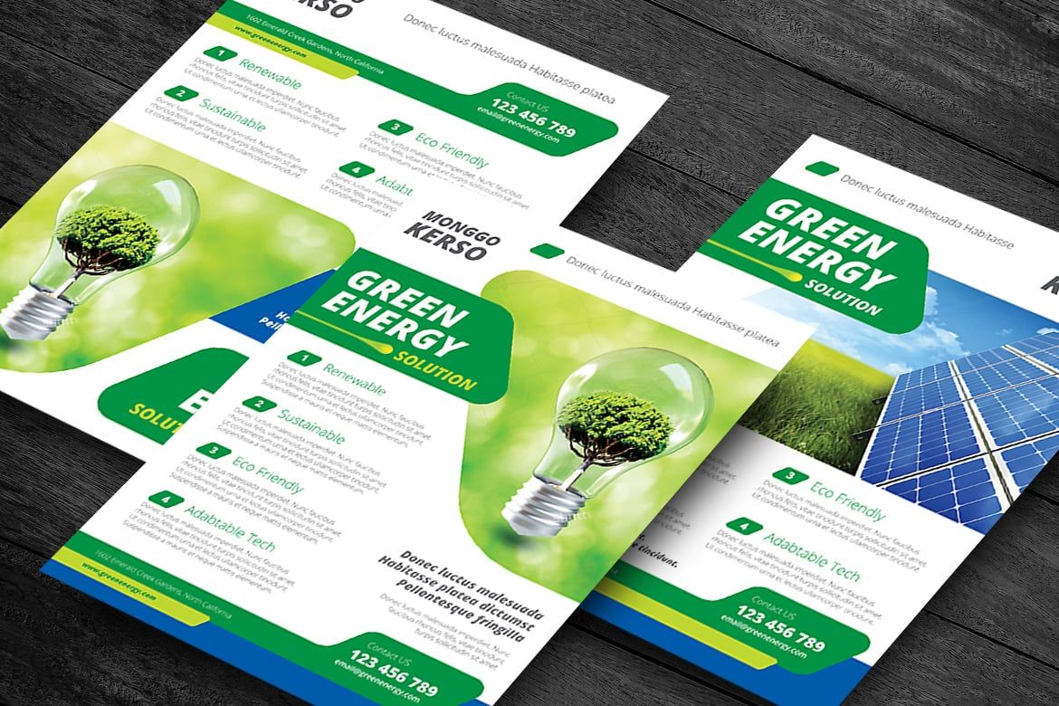 Green Energy Solution Editable Design Free Template