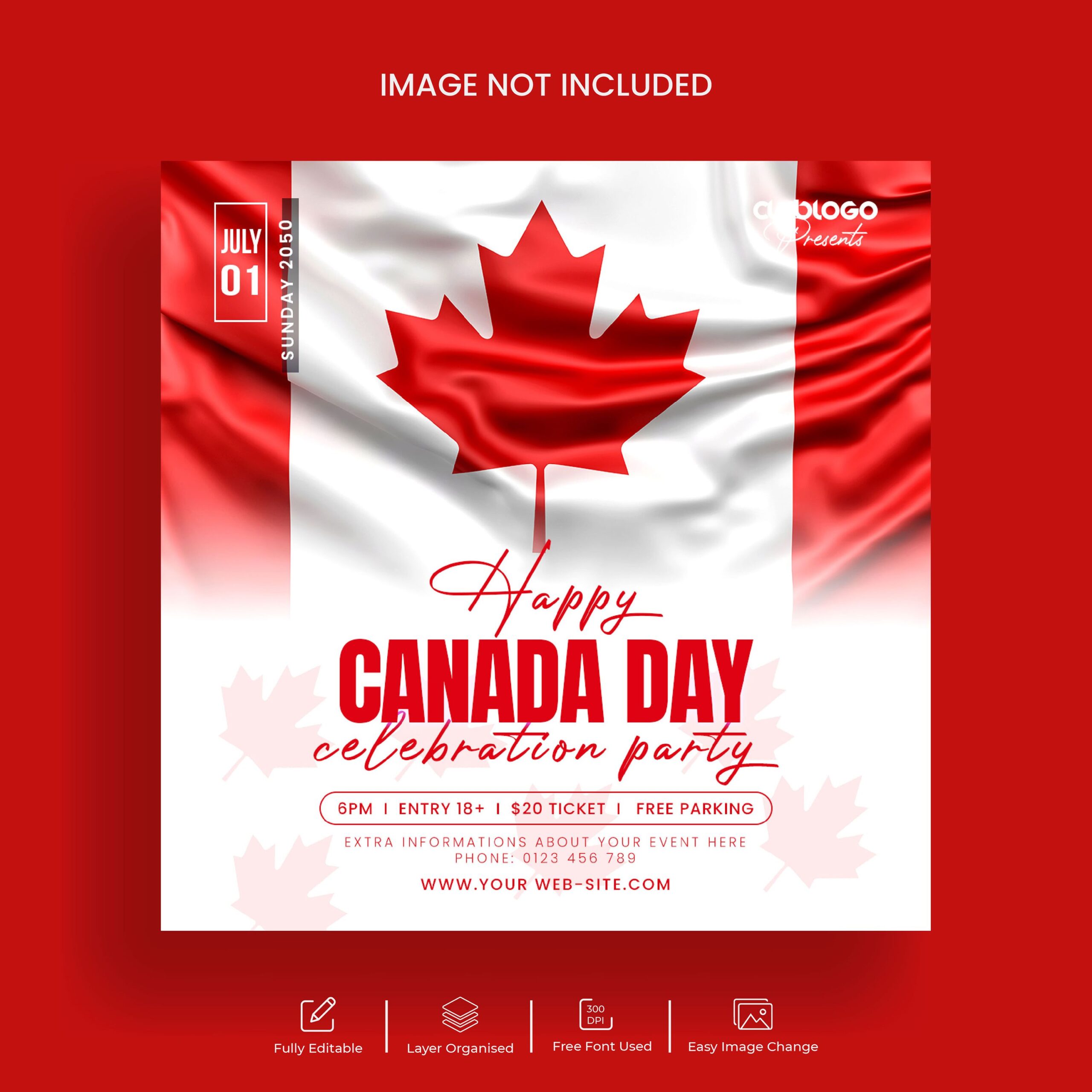 Happy Canada Day Poster PSD Template – Free Download