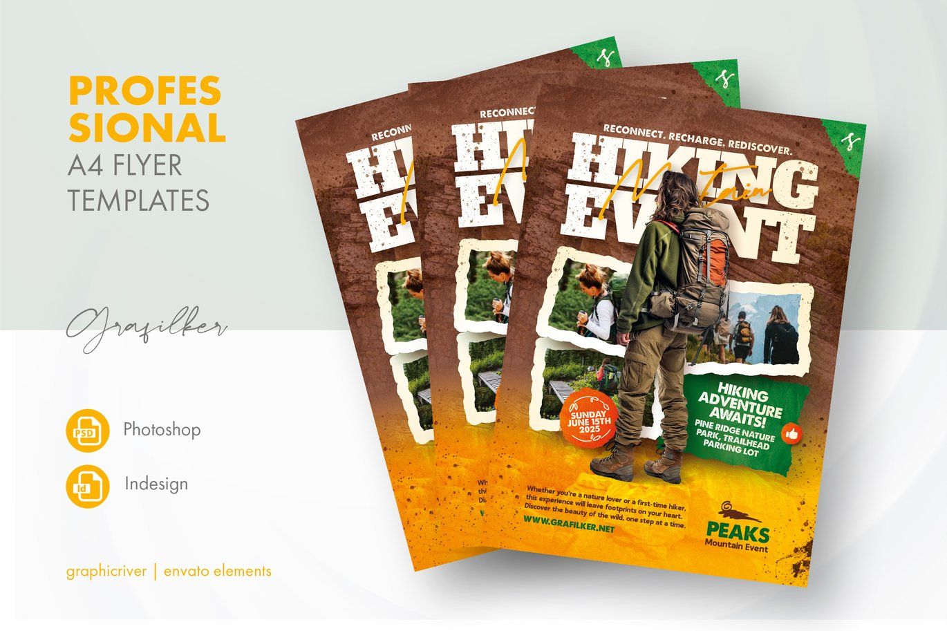Hiking Event Flyer Free PSD Templates