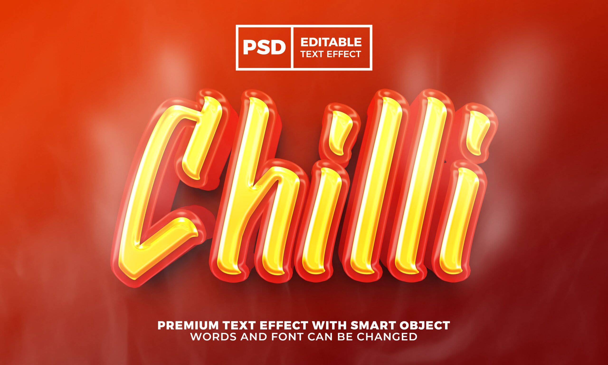 Hot Chilli 3D Editable Text Effect Premium PSD