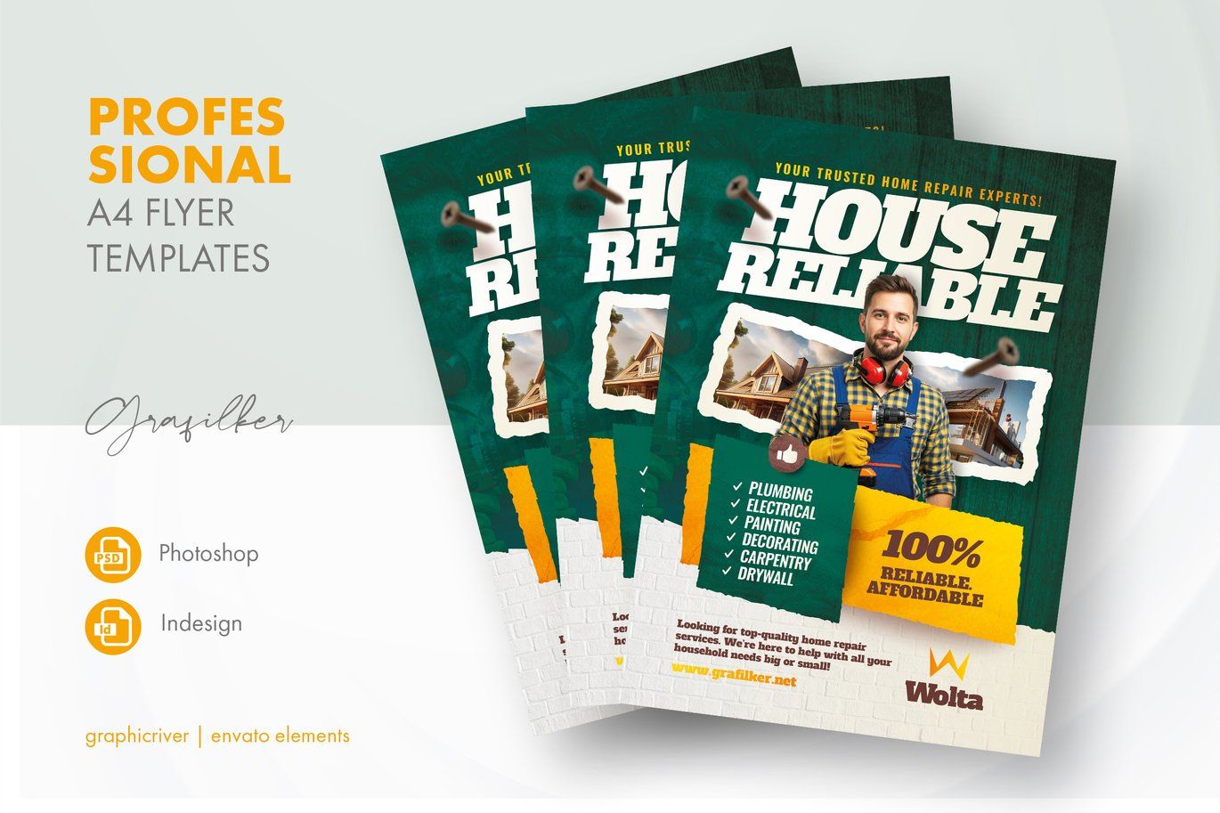 House Repair Flyer Designing Free PSD Templates