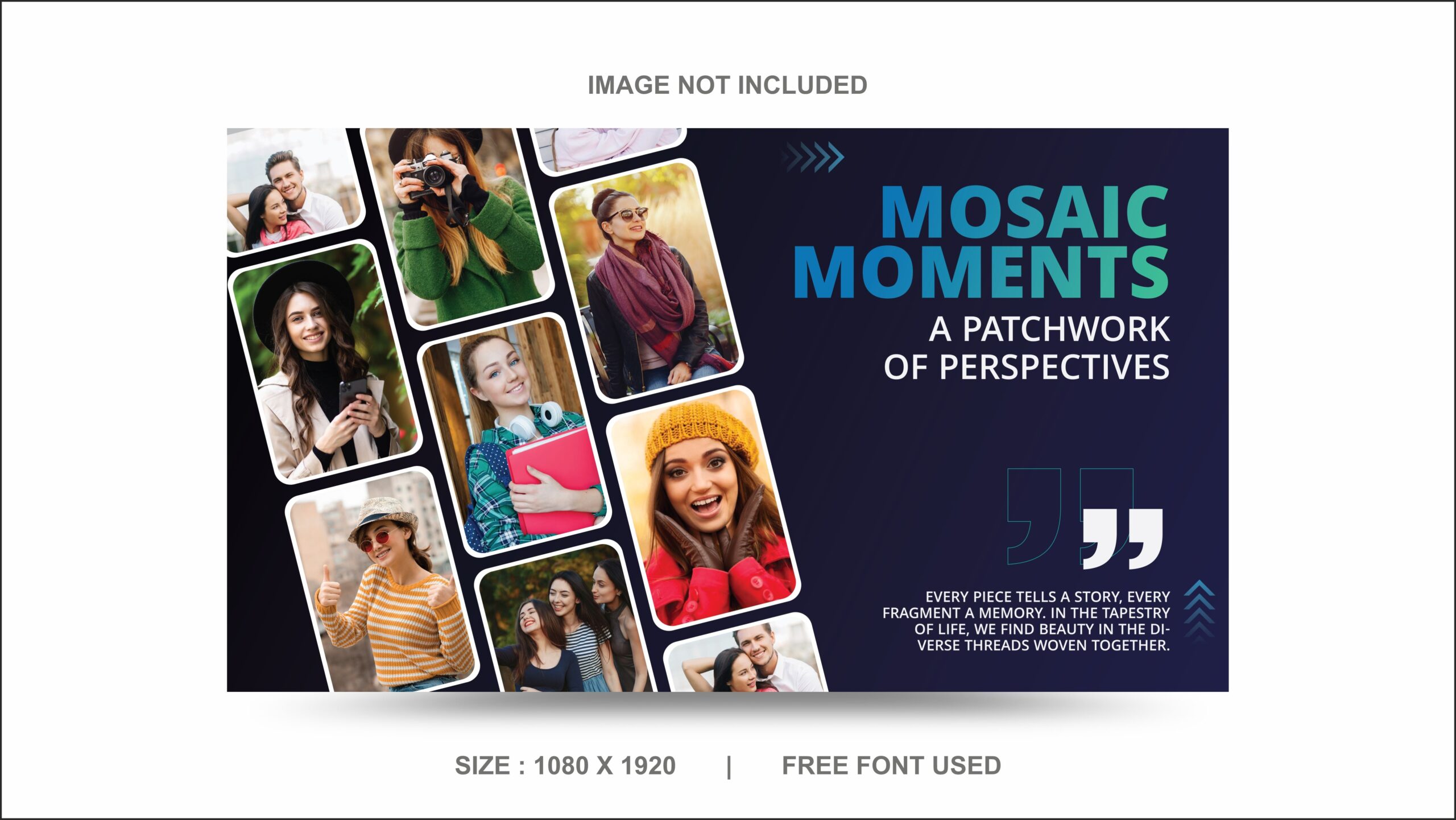 Mosaic Moments 10-Photo Collage Frame PSD Template
