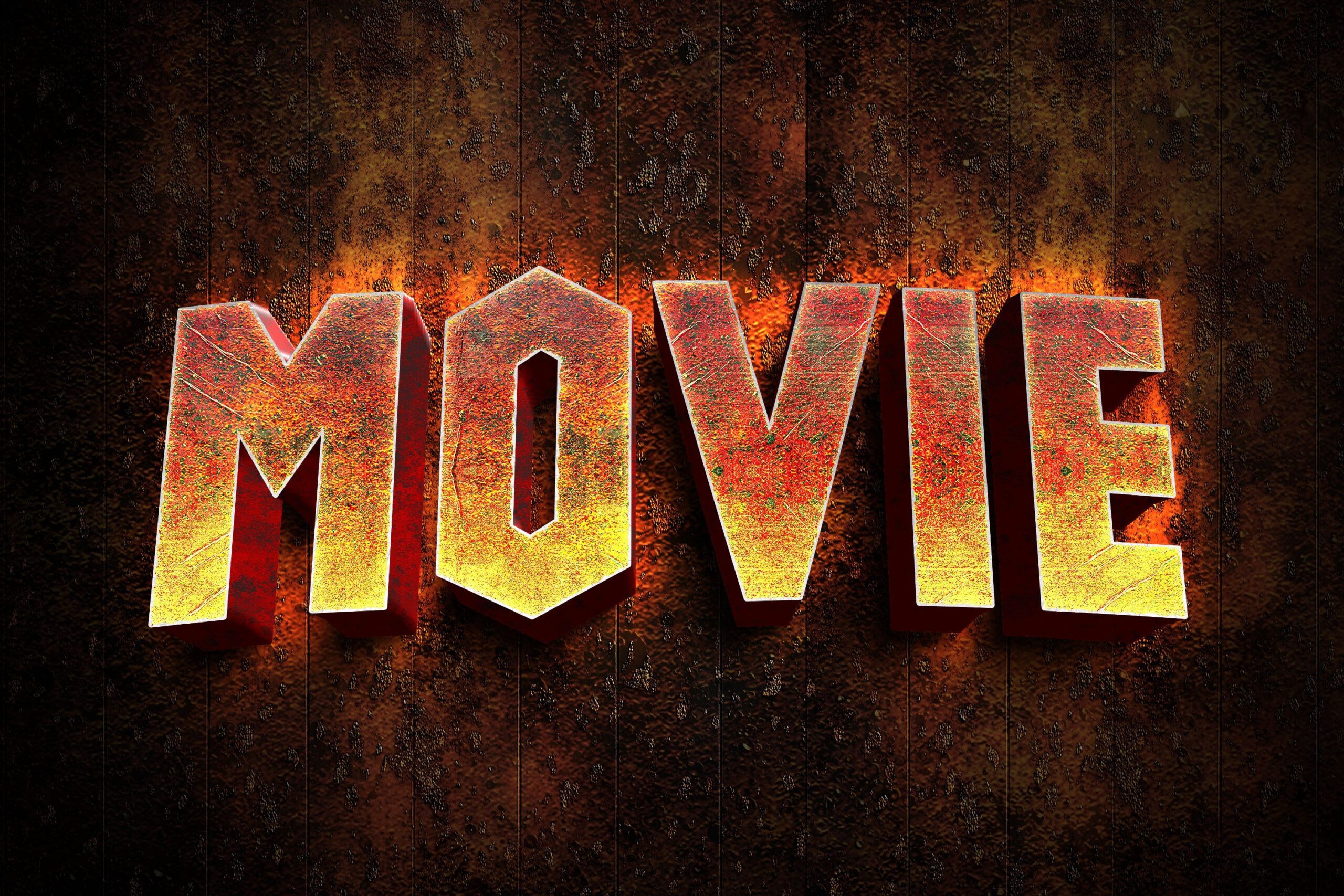 Movie text effect editable PSD Free Download