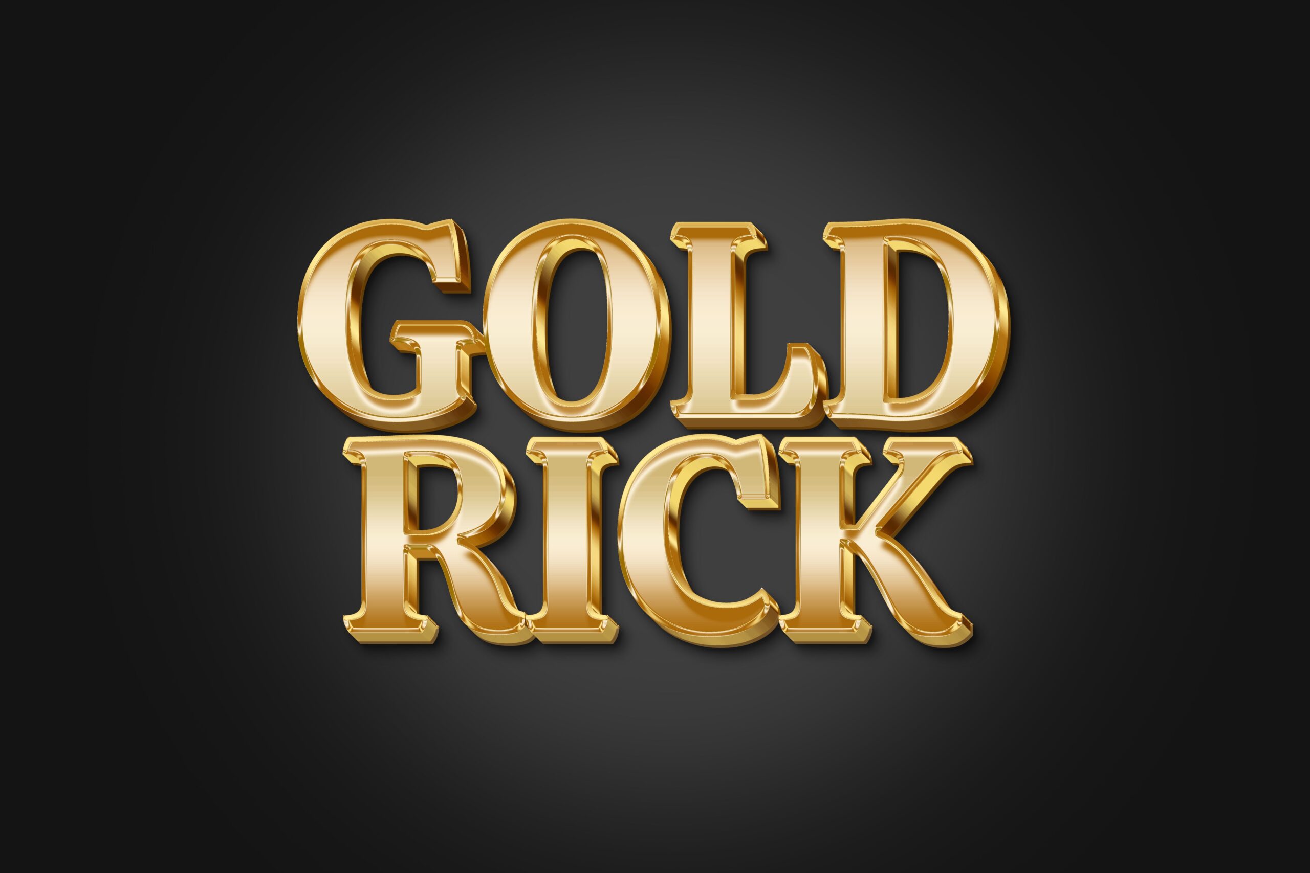 New Gold 3D Text Effect Free PSD Templates