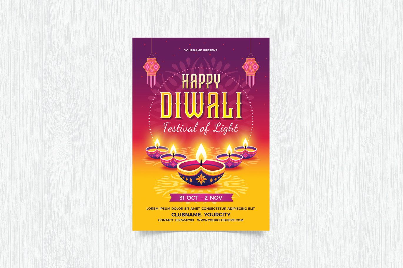 New Happy Diwali Flyer Free Template