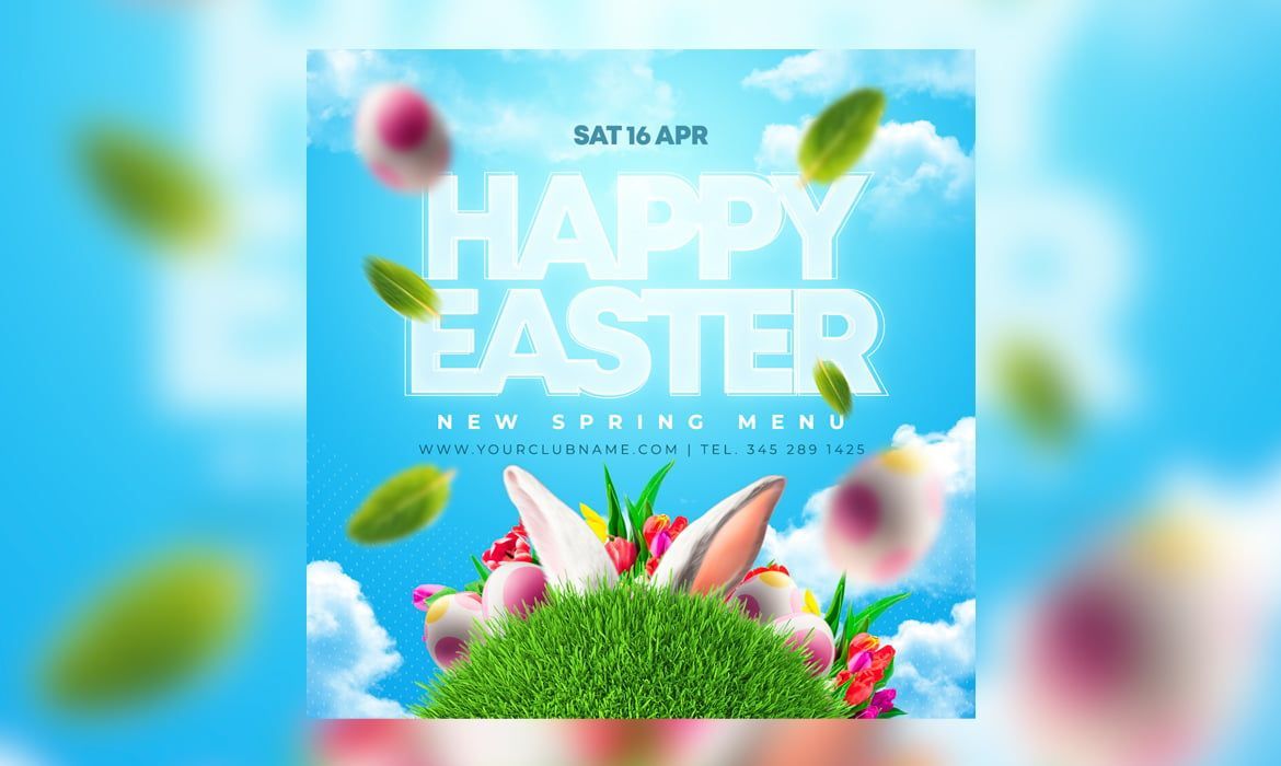 New Happy Easter Flyer Free Template
