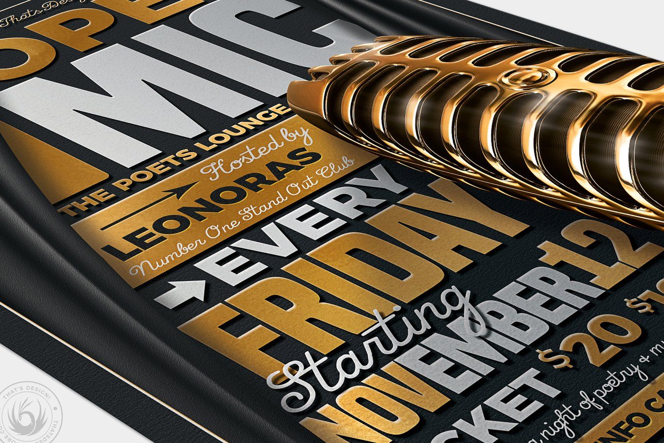 Open Mic Flyer Free PSD Template