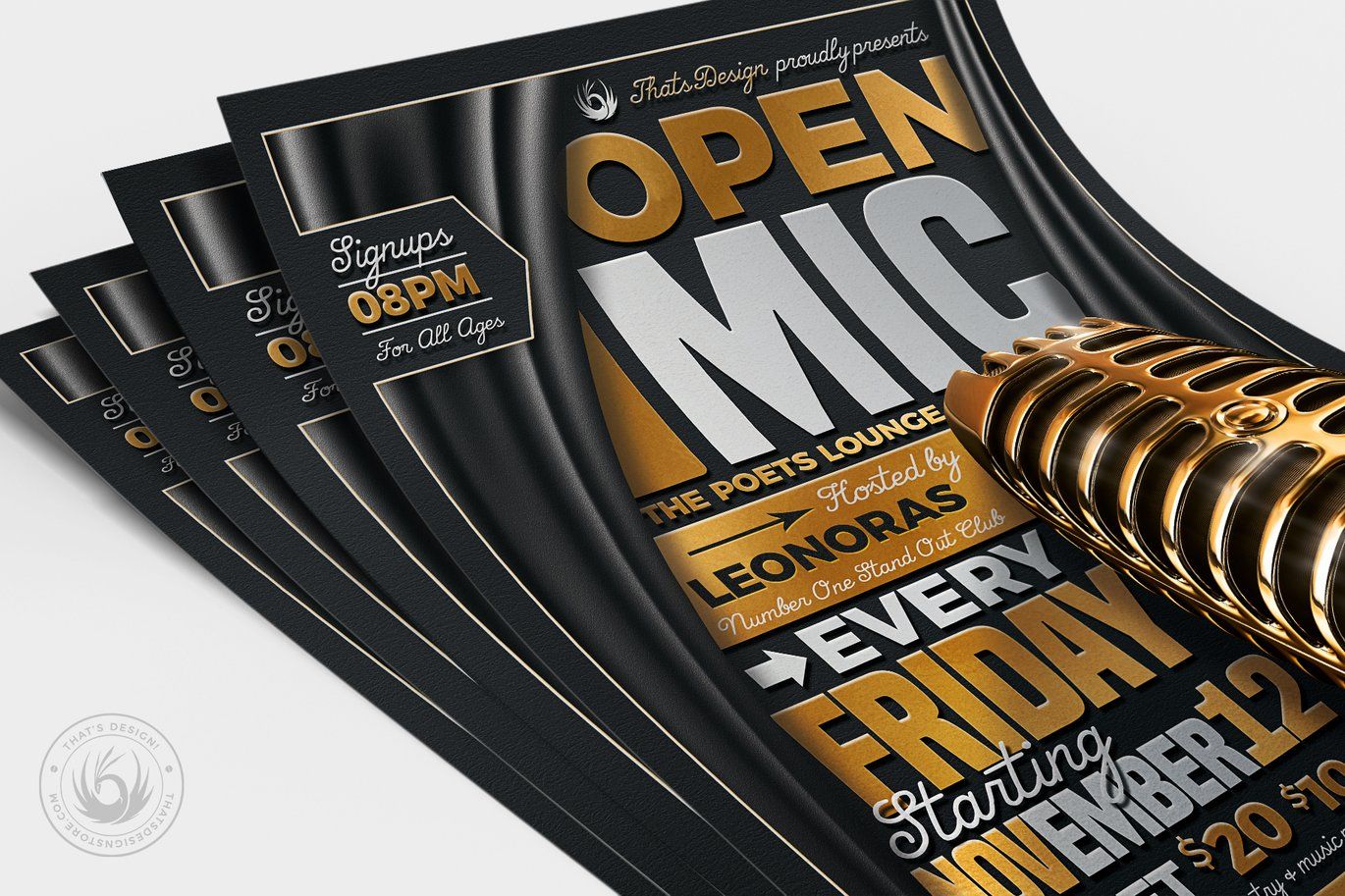 Open Mic Flyer Free PSD Template