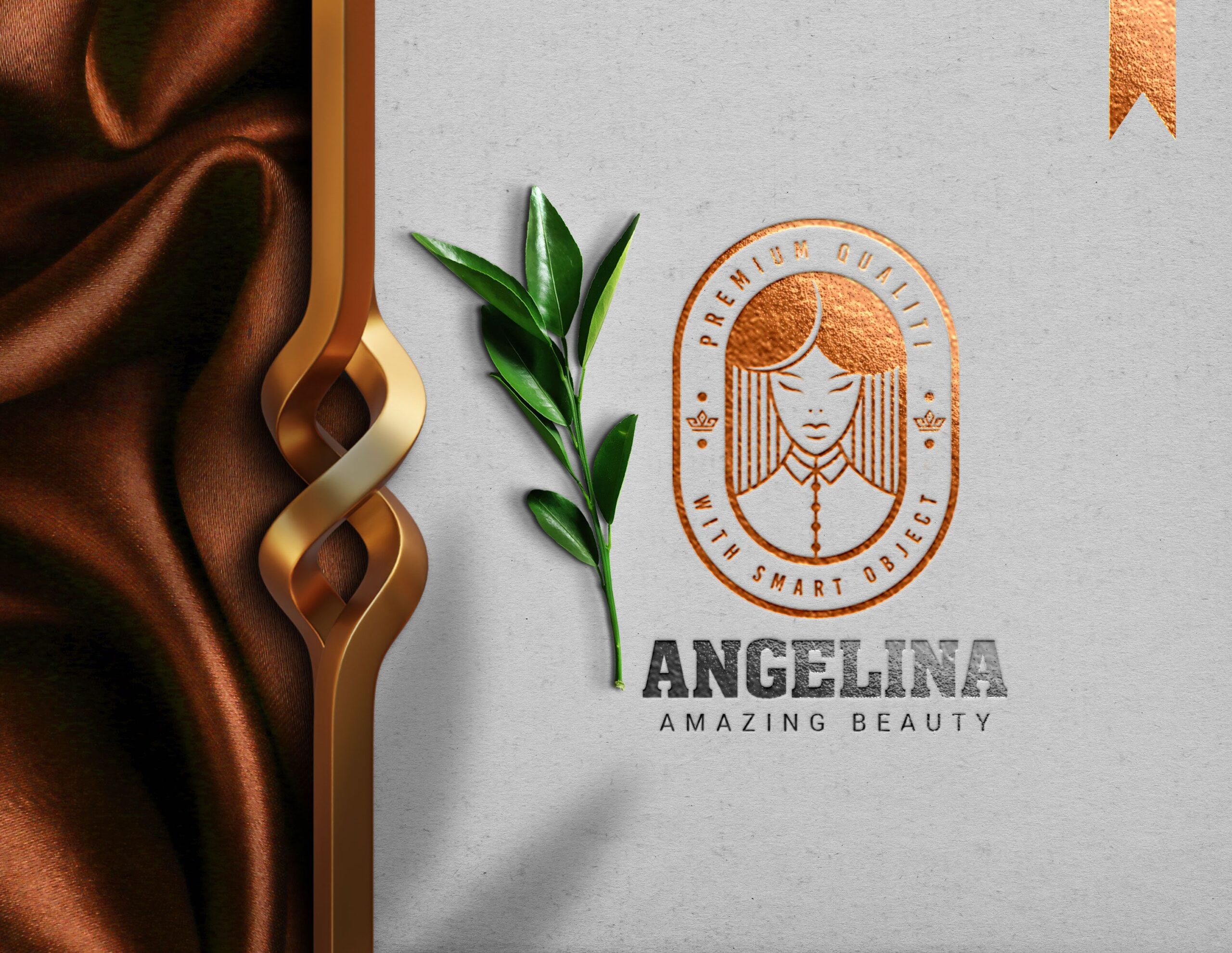 Realistic Beauty Logo Free PSD Mockup Download
