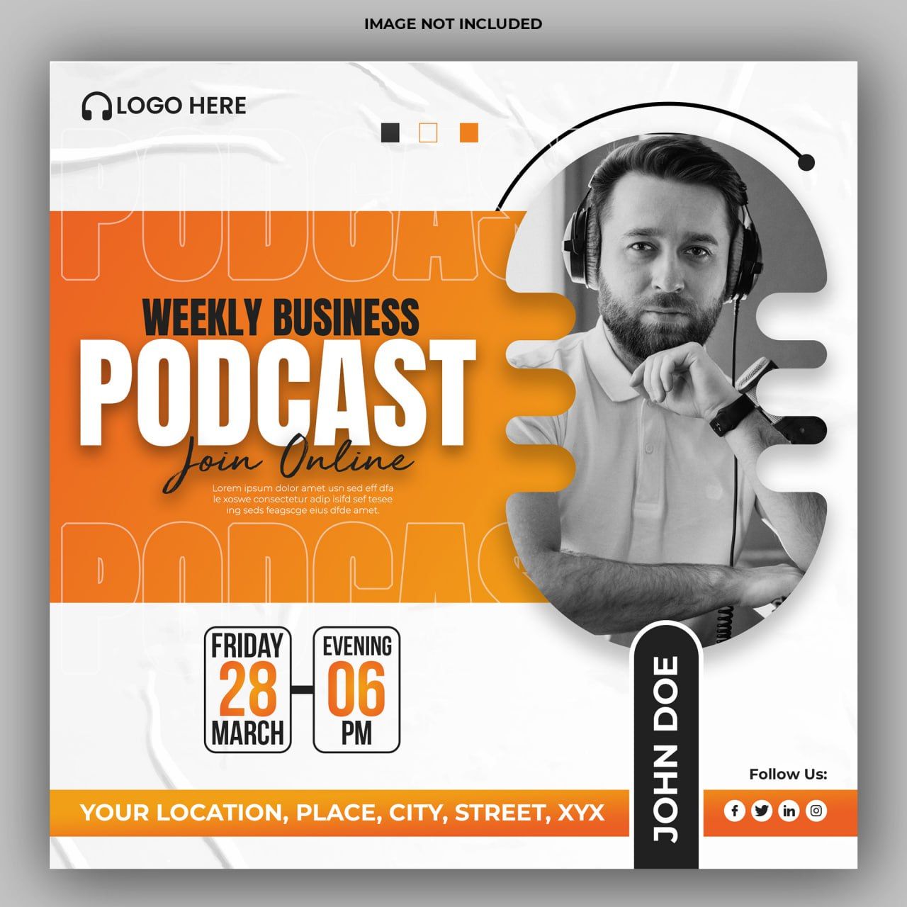 Social Media Post Template For Podcast Talk Show
