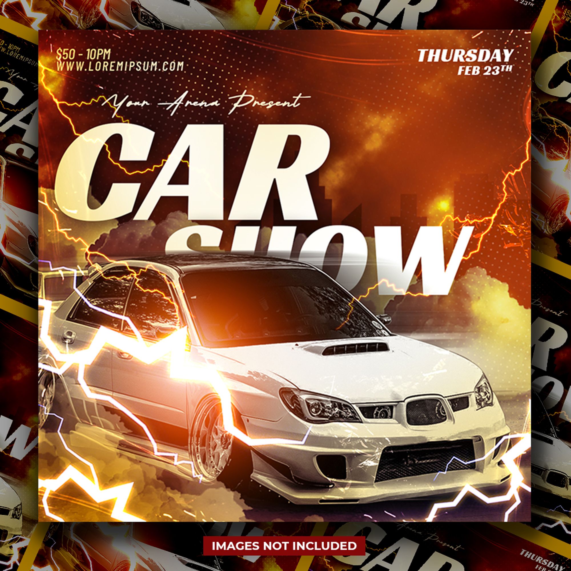 Special Car Show Party Social Media Instagram Post Design PSD