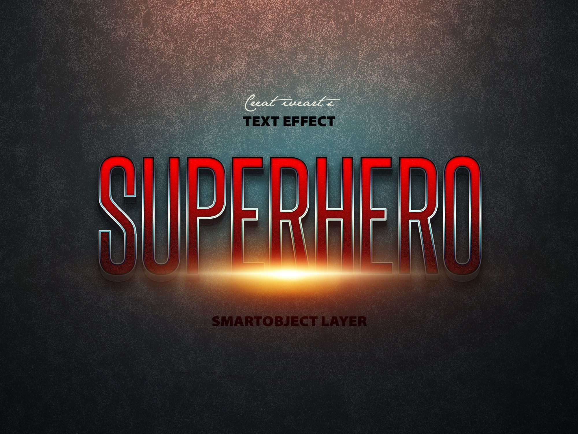 Superhero 3D Text Effect Free PSD Template