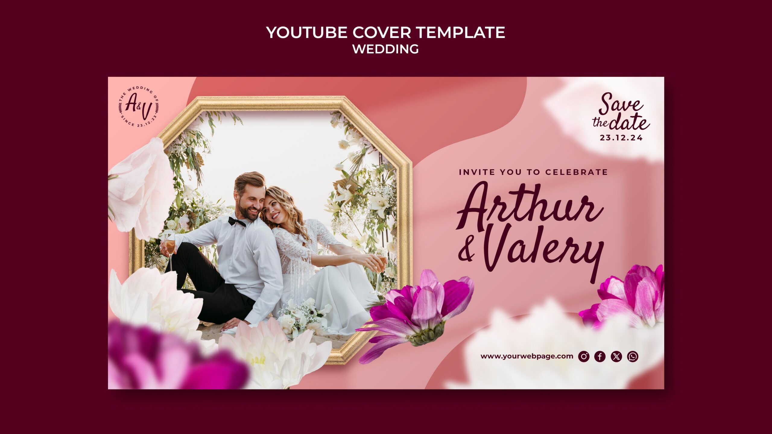 Wedding design YouTube thumbnail free download