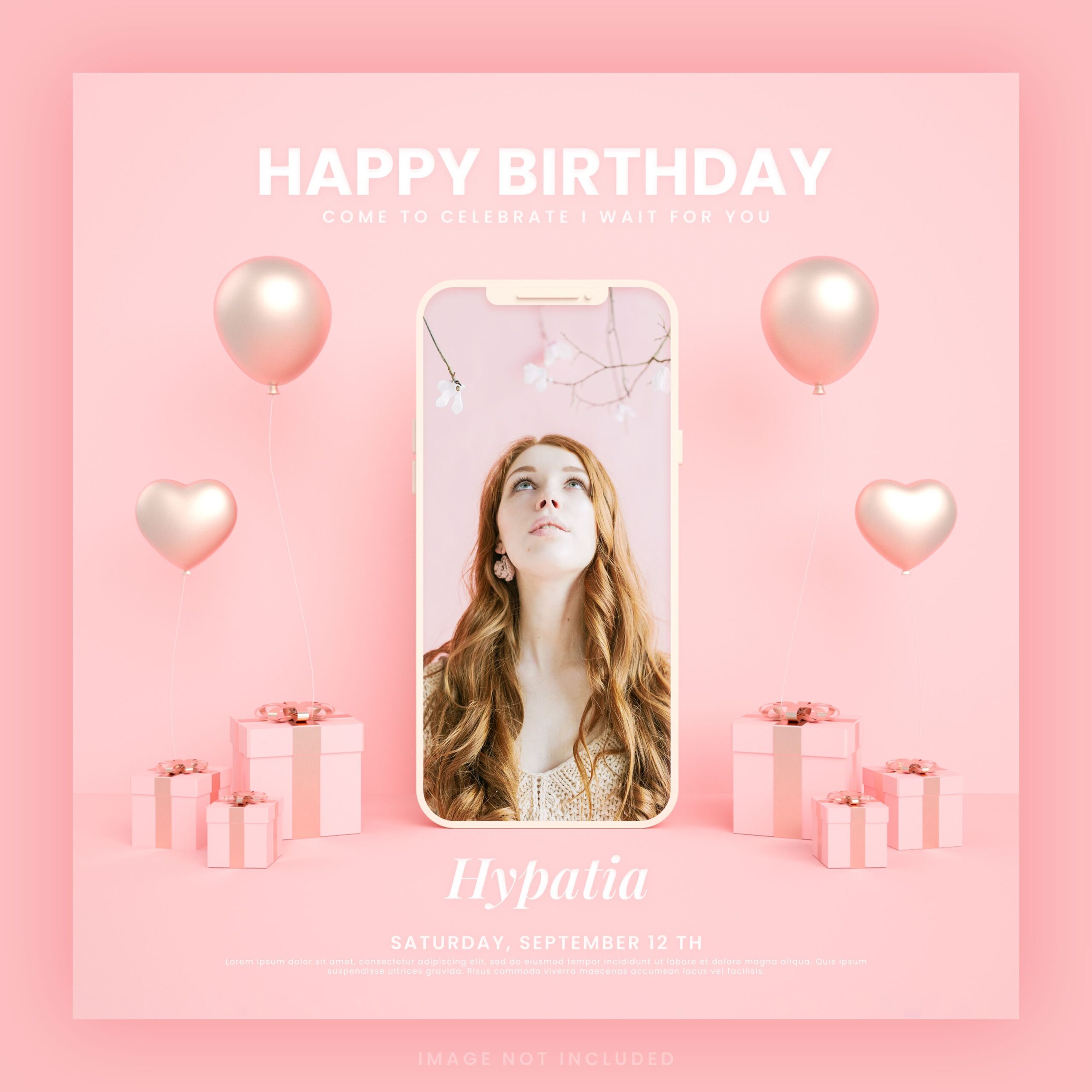 Free Happy Birthday Invitation Card PSD Template