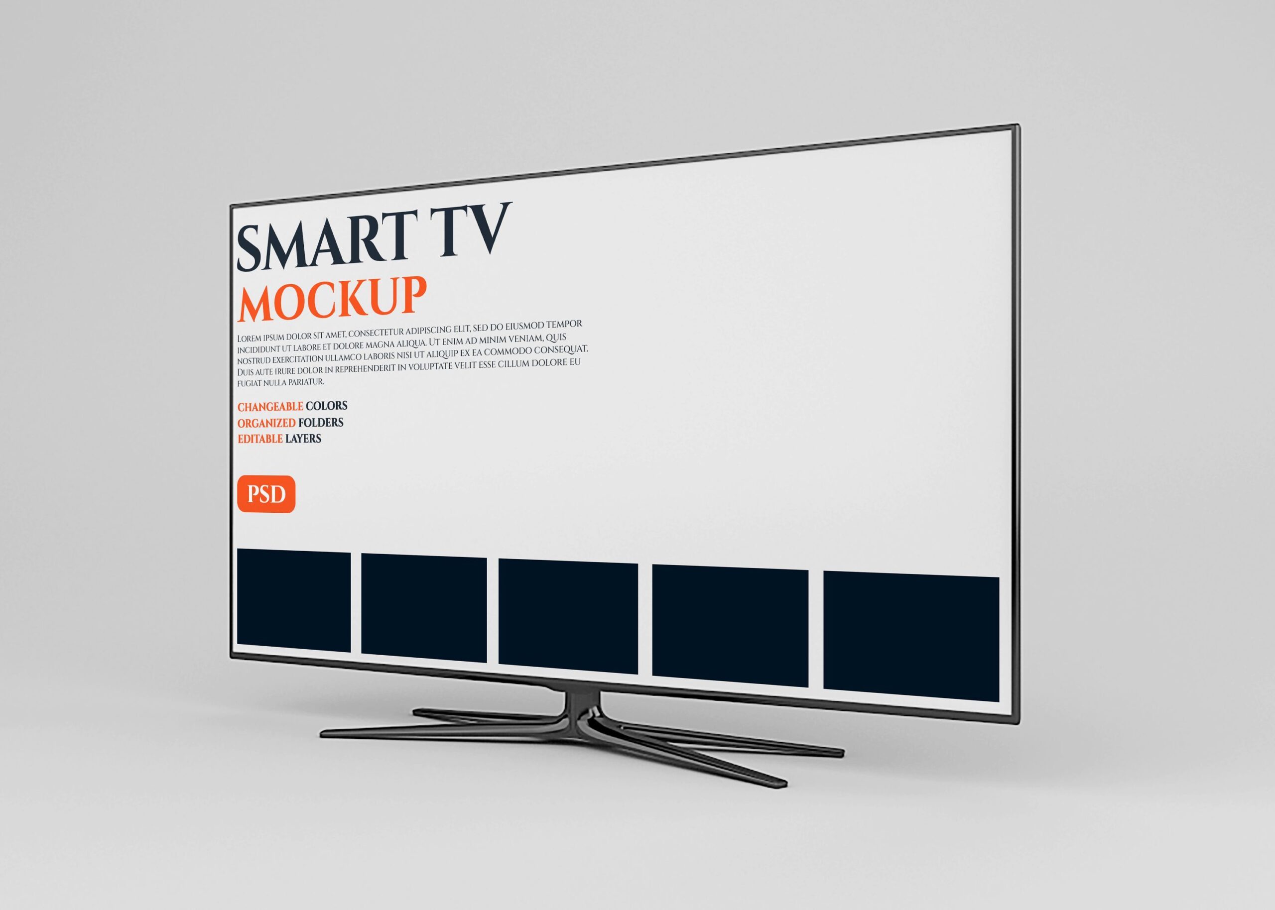 Modern smart tv mockup design isolated | Premium PSD 