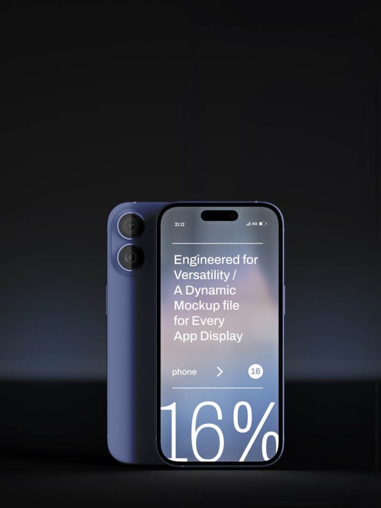 Cinematic Dark iPhone Pro Mockup PSD Free