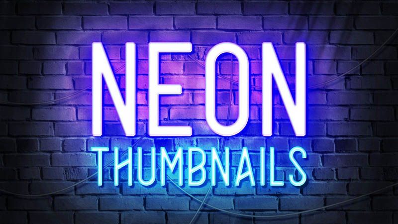 Neon YouTube Thumbnail Template Pack PSD Free