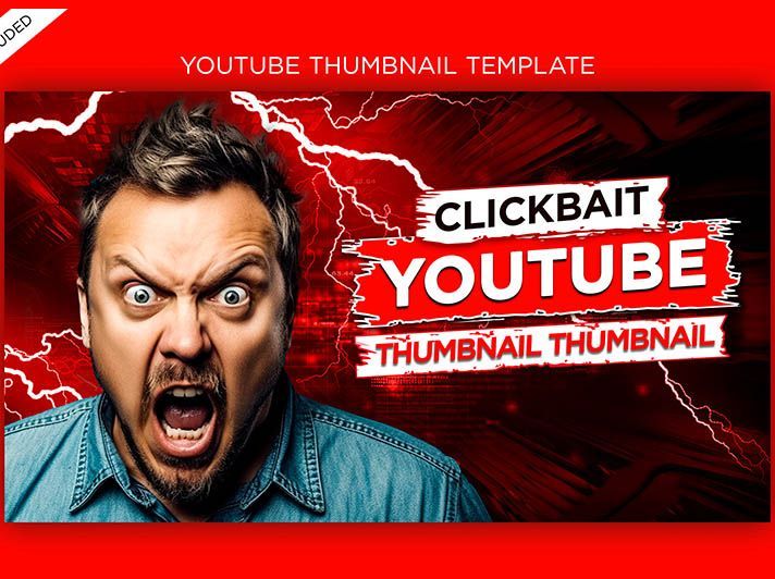 Angry Reaction on Clickbait YouTube Thumbnail PSD Template