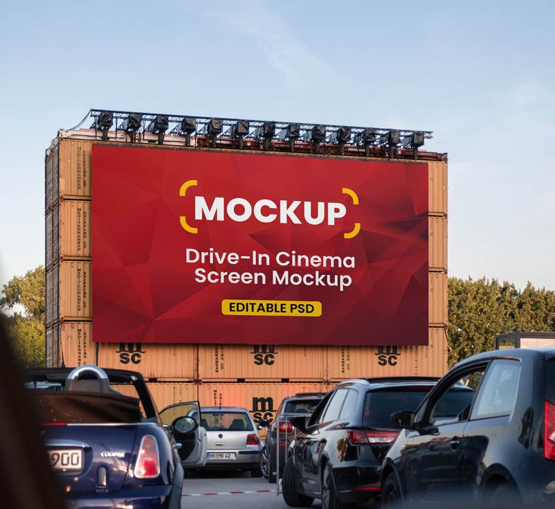 Big Outdoor Billboard Free PSD Mockup Download for Advertising