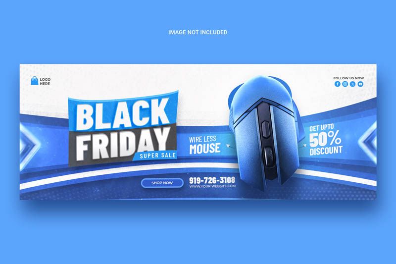 Black Friday Tech Sale Facebook Cover Template PSD