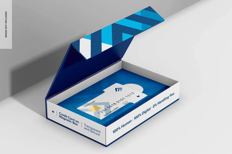 Credit Card in Magnetic Box Free PSD Mockup Template
