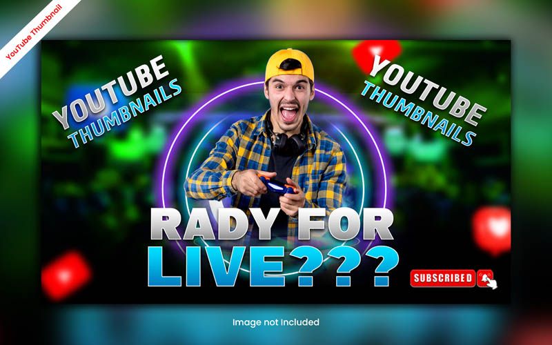 Eye-Catching YouTube Thumbnail for Live Gaming PSD File Free