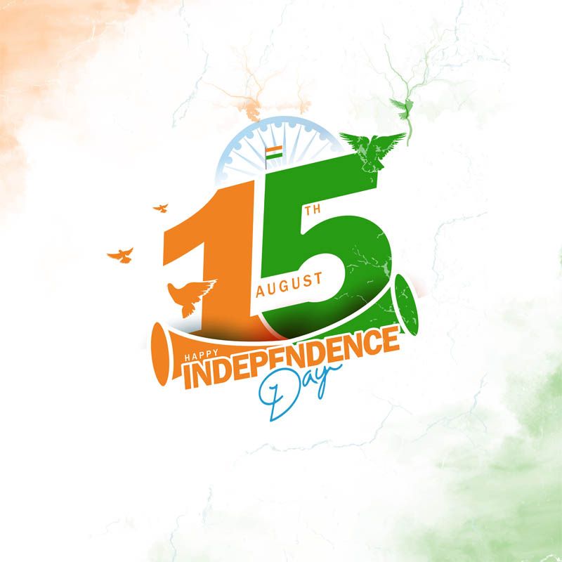 Free 15th August Independence Day Trumpet Design Vector