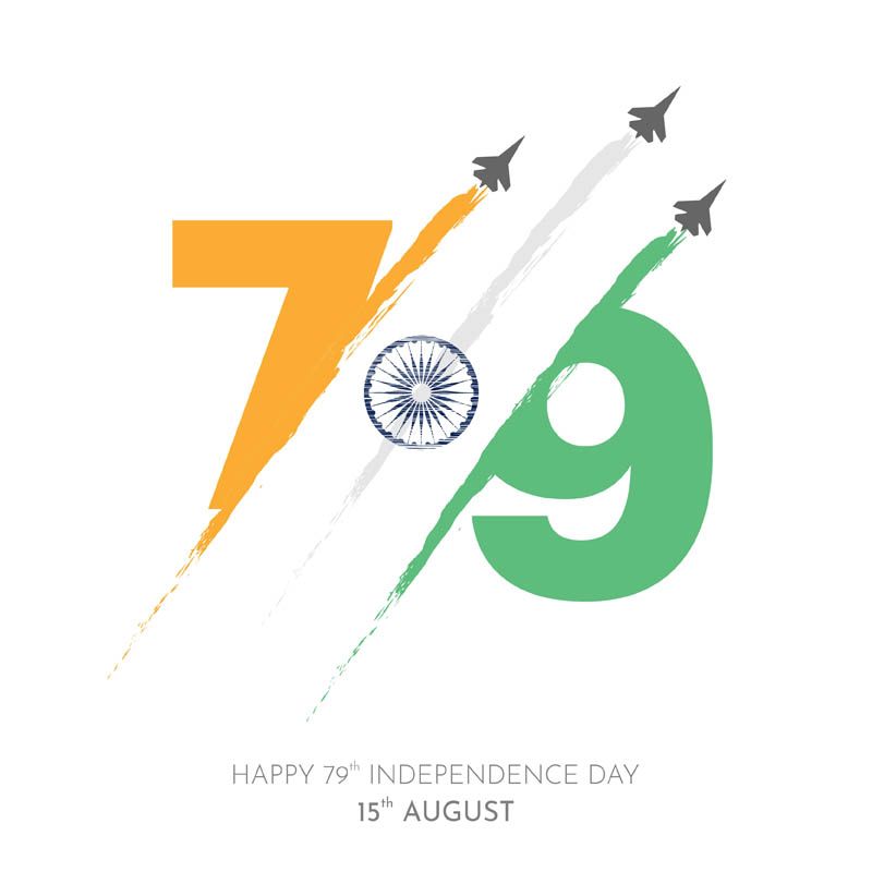 Free 78th India Independence Day Post with Fighter Jets Vector